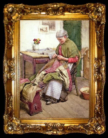 framed  Walter Langley.RI The Old Quilt, ta009-2
